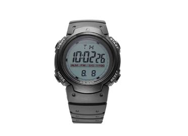 PU Case Anti - shock Black LCD Waterproof Sport Watch / Mens Wrist Watch