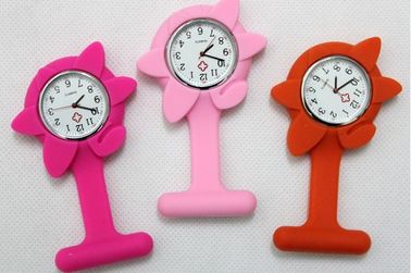 Van de het Horlogebloem van de siliconemanchet de verpleegstershorloge, het siliciumhorloge van het artsenhorloge