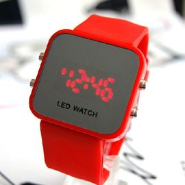 Van de LEIDENE van het de vertoningssilicone horloges12colors de Unisex- Digitale spiegel riem LJX09