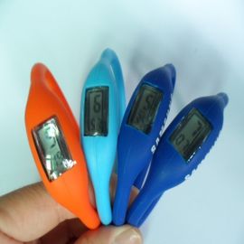 Het witte/Blauwe Horloge van de Siliconemanchet, het Polshorloge van het Sportenkwarts met Regelbare Tijdknop