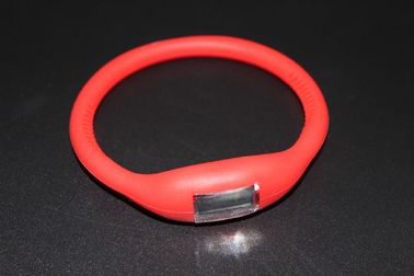 De Manchethorloge van de sportenarmband met Ionen, Rode Geleide Horloge van de Silicone het Rubbergelei