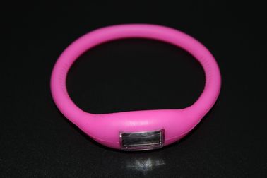 De Manchethorloge van de sportenarmband met Ionen, Rode Geleide Horloge van de Silicone het Rubbergelei