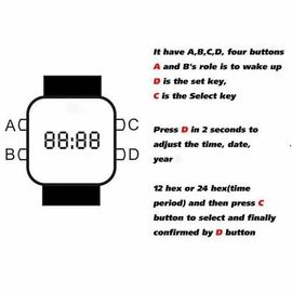 Van de LEIDENE van de het Horloge de Zwarte Klassieke Toevallige Sport Siliconemanchet Band van het de Stijlsilicone