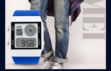 De unisex- Dubbele Dubbele Tijd van het Tijd Analoog-numerieke Horloge met 5 Kleuren Backlights