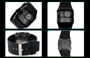 De unisex- Dubbele Dubbele Tijd van het Tijd Analoog-numerieke Horloge met 5 Kleuren Backlights