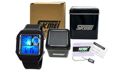 De Bandlcd van Gr Backlight Pu alarmeert het Analoge Horloge, Digitale Polshorloges