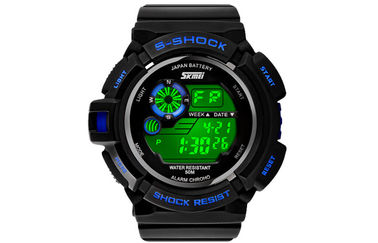 De jongens vormen Zwart LCD het Scherm Multifunctioneel Digitaal Horloge met Gr Backlight