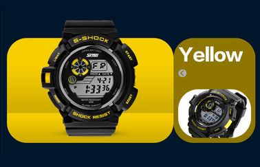 De jongens vormen Zwart LCD het Scherm Multifunctioneel Digitaal Horloge met Gr Backlight