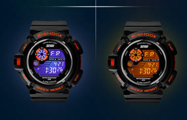De jongens vormen Zwart LCD het Scherm Multifunctioneel Digitaal Horloge met Gr Backlight