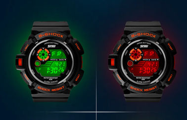 De jongens vormen Zwart LCD het Scherm Multifunctioneel Digitaal Horloge met Gr Backlight