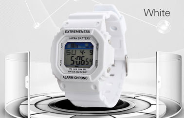 Elegant ABS van het Dames Wit Digitaal Horloge Geval 12/24 u-Polshorloges