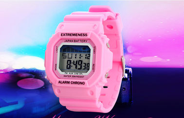 Elegant ABS van het Dames Wit Digitaal Horloge Geval 12/24 u-Polshorloges