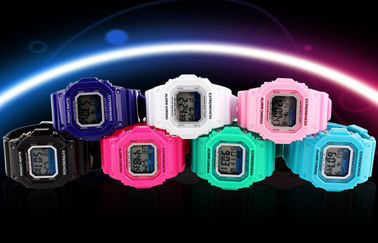 Elegant ABS van het Dames Wit Digitaal Horloge Geval 12/24 u-Polshorloges