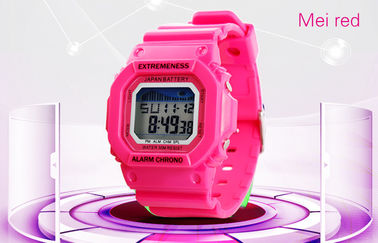 Elegant ABS van het Dames Wit Digitaal Horloge Geval 12/24 u-Polshorloges