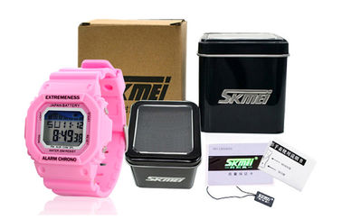 Elegant ABS van het Dames Wit Digitaal Horloge Geval 12/24 u-Polshorloges