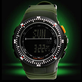 Zwart LCD Multifunctioneel Digitaal Horloge met het Achterlicht van Gr