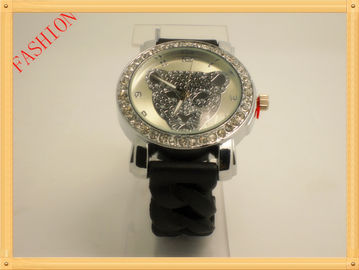 Van de het Siliconemanchet van het luipaardkristal het Horloge Rode/Zwarte Niet corrosief