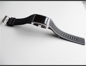 Gepersonaliseerd Zwart Silicone Geleid Horloge met Zachte Siliconeriem