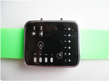 OEM van groene Binaire LEIDENE Horloge/Silicone Rubbermanchethorloges