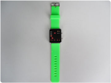 OEM van groene Binaire LEIDENE Horloge/Silicone Rubbermanchethorloges