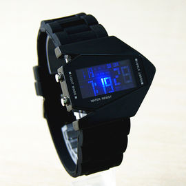 De zwart-witte Vliegtuigen vormden Multifunctioneel Digitaal Horloge, Waterdichte LEIDEN Horloge