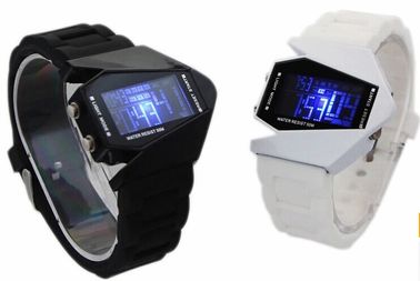 De zwart-witte Vliegtuigen vormden Multifunctioneel Digitaal Horloge, Waterdichte LEIDEN Horloge