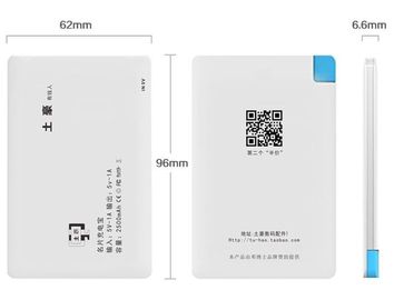 Draagbare Slanke Li-Ionenmachtsbank 4000mAh voor Mobiele Witte Telefoon/Ipad,