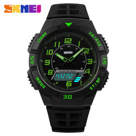 Zacht Pu-Band Analoog-numeriek Horloge 5ATM Groen voor Unisex- Openlucht
