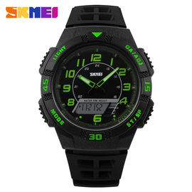 Zacht Pu-Band Analoog-numeriek Horloge 5ATM Groen voor Unisex- Openlucht