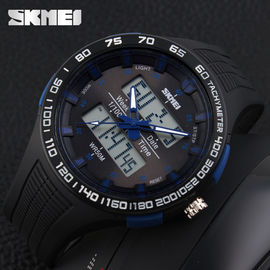 Origineel Pu-Riem50m diep Waterdicht Analoog-numeriek Horloge voor Fitness Sportminnaar
