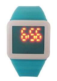 Jong geitje van het Vierkante LEIDENE de Digitale Banden AM Horlogessilicone PM Horloge voor Gift