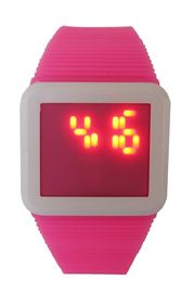 Jong geitje van het Vierkante LEIDENE de Digitale Banden AM Horlogessilicone PM Horloge voor Gift