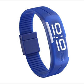 Leidde het water Bestand Rubber Witte Licht Digitaal Polshorloge voor de Mens in Blauwe Zwarte,