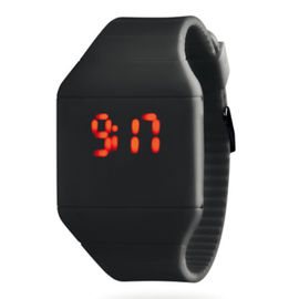 Uiterst dunne Silicone Rode LEIDEN Digitaal Horloge, Adverterende Dame Wristwatch
