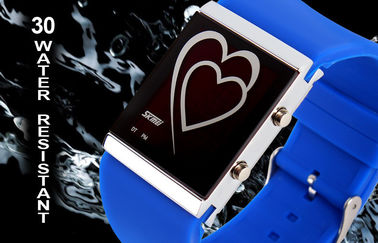 Van het LEIDENE Digitaal van het de Stijlpaar Polshorlogehart de Spiegelhorloge van Gr Backlight
