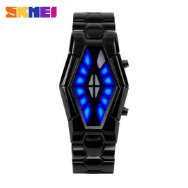 Van het de Stijlmetaal van slangogen de Bandhorloge, Blauw Licht Bedrijfspolshorloge