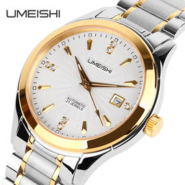 Het Horloge van de het Metaalriem van het luxe316l Roestvrije staal met het Gouden Geval van Saffierglazen