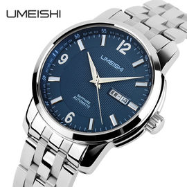 Blauw de Riemhorloge van het Gezichtsmetaal met Datumweek Roestvrije Steeel