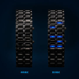 Van het de Bandhorloge van het douanemetaal van het Ijzersamoeraien Blauw Geleid de Armbandhorloge voor Mensen