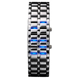 Van het de Bandhorloge van het douanemetaal van het Ijzersamoeraien Blauw Geleid de Armbandhorloge voor Mensen