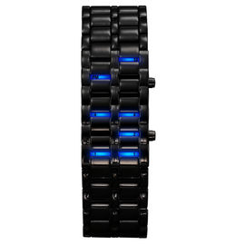 Van het de Bandhorloge van het douanemetaal van het Ijzersamoeraien Blauw Geleid de Armbandhorloge voor Mensen