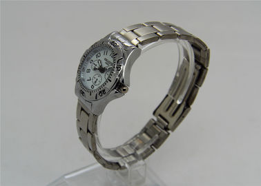 Rond legeringsgeval Dame Metal Strap Watch Japan analoge Beweging 3 ogenontwerp