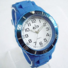 Klassiek Blauw Wit van het het Siliconekwarts van Wijzerplaatmensen het Horlogeijs 43MM Geen Datum