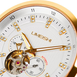 Bestand het Roestvrije staal Mechanisch Horloge van het mensen100m Water Gemerkt Saffierglas
