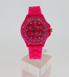 Het tiener van het de Manchethorloge van het Rozen Rode Silicone Horloge van de het Gezichtsbevordering Kleine Ronde voor Meisjes