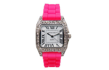 Dame 1 ATM-van de Diamantpolshorloges van Bling van het Kwartshorloge de band van het het Siliconehorloge