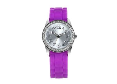 Geleidiamant Dame Silicone Wristband waterdicht Watches, de Roze Riem van Hermosa